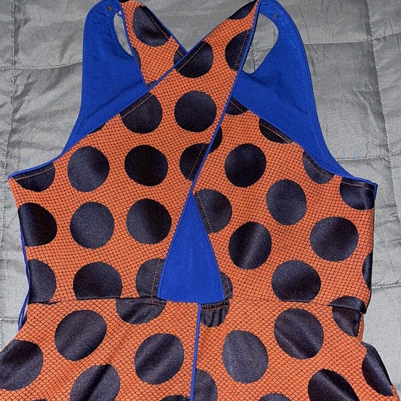 Maeve Orange and Black Polka Dot Dress - Picture 9 of 16